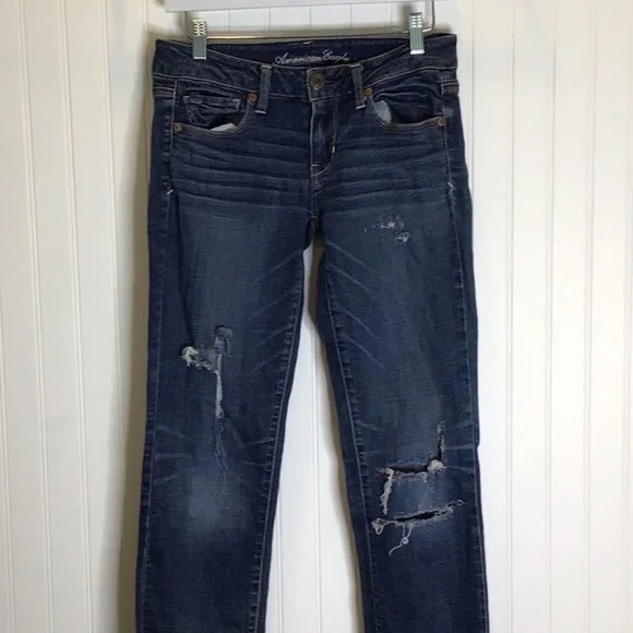 💖 American Eagle | 🦅 Skinny Distressed Jeans Size 4 X 32 - Picture 5 of 12